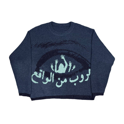 arabic eye knitted sweater