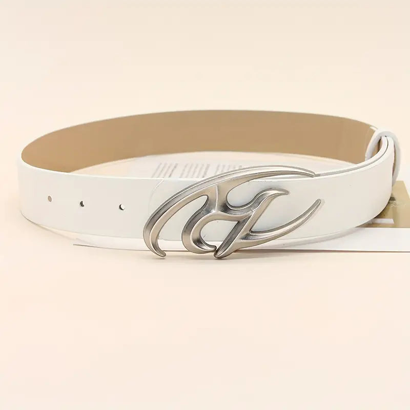 OVAL GEOMETRIC BUCKLE BELT