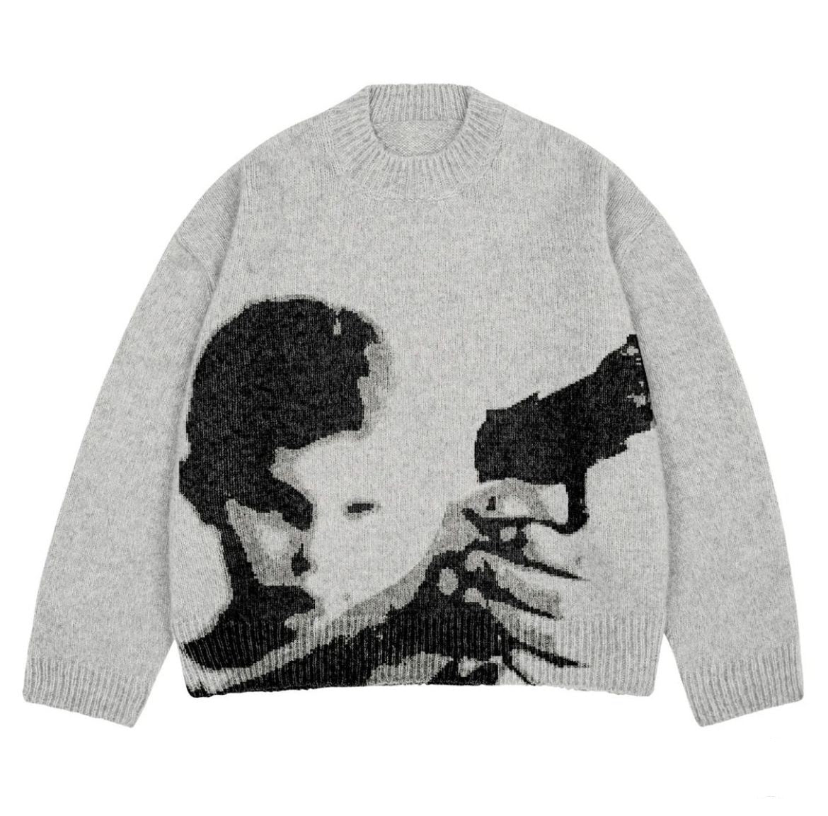 KOREAN GUNNER KNITTED SWEATER