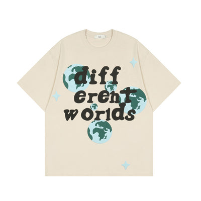 DIFFERENT WORLDS PUFF PRINT T-SHIRT