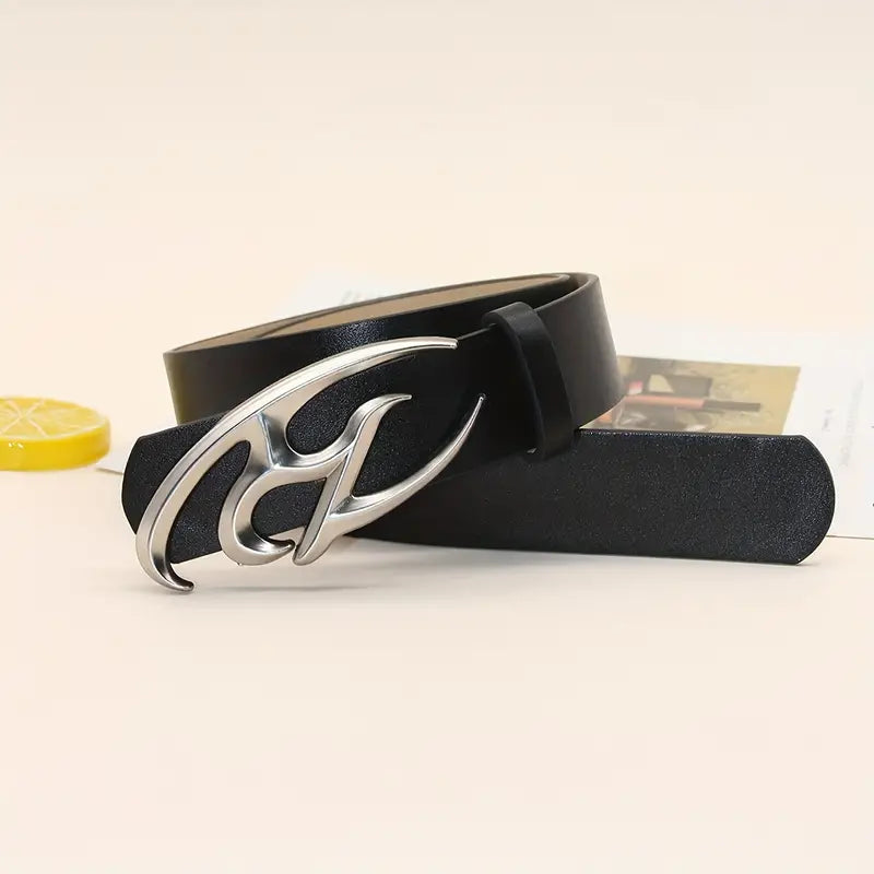 OVAL GEOMETRIC BUCKLE BELT