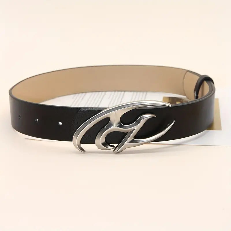 OVAL GEOMETRIC BUCKLE BELT