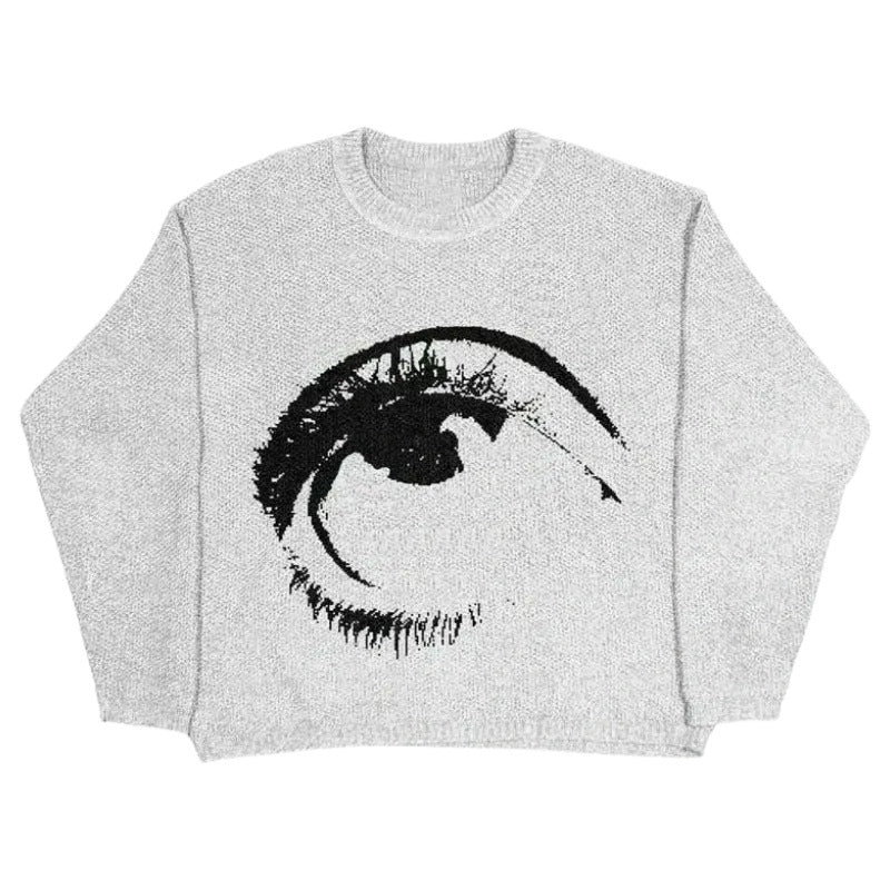 Augen auf mich | gestrickter Pullover